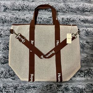 Pleasing Harry Styles 2023 Holiday Pop Up Shop Canvas Beach Bag 2.0 Brown